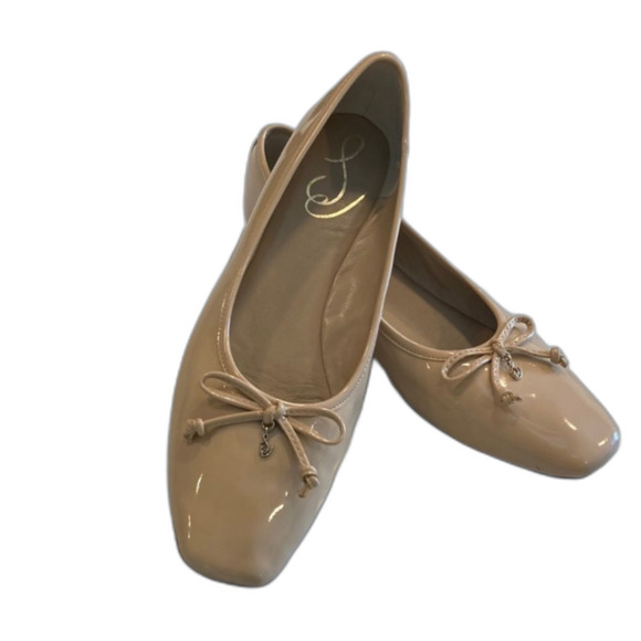 Sam Edelman Marisol Slip On Flats Tan Patent
Leather Gold Trim Ballet Size 8 - Picture 2 of 7